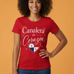 T-Shirt Plus Size Canalera de Corazón para Mujer | Moda Curvy y Patriótica de Panamá
