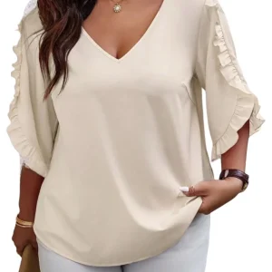 BLUSA PLUS SIZE BEIGE