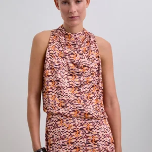 TOP CUELLO HALTER ESTAMPADO
