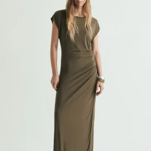 VESTIDO CUPRO DRAPEADO