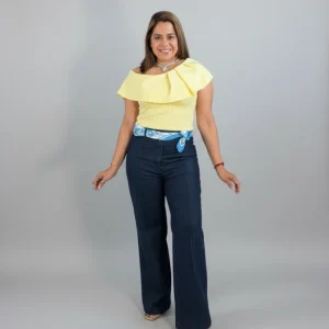 Blusa Asimetrica  Amarilla One Shoulder Elegante / Moda Mujer en Panama / Top Casual Chic