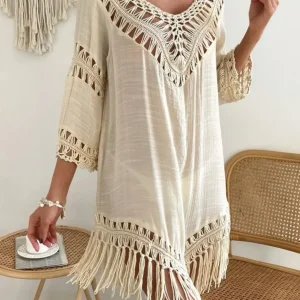 BEIGE BEACH DRESS