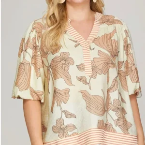 BLUSA ESTAMPADA ROSE PLUS SIZE