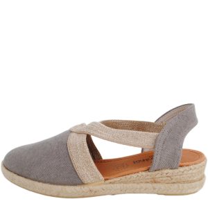 Sandalias Viguera Elásticos Esparto Cuña Gris