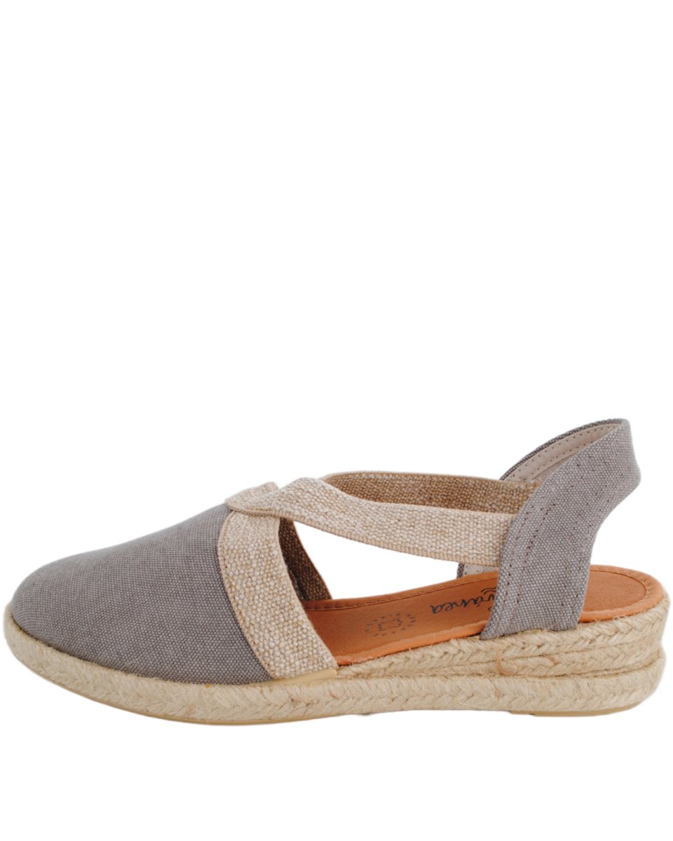 Sandalias Viguera Elásticos Esparto Cuña Gris - Imagen 2