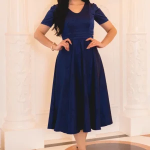 Vestido Marisol Satén Azul Navy