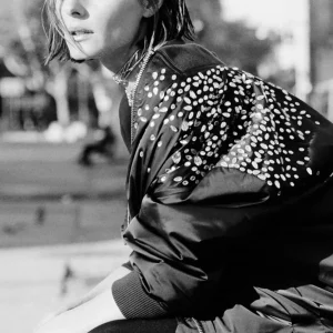 CHAQUETA BOMBER DETALLE CRISTALES