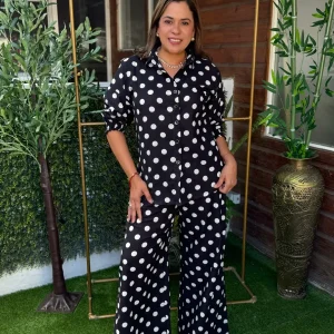 BLUSA POLKA DOTS NEGRO