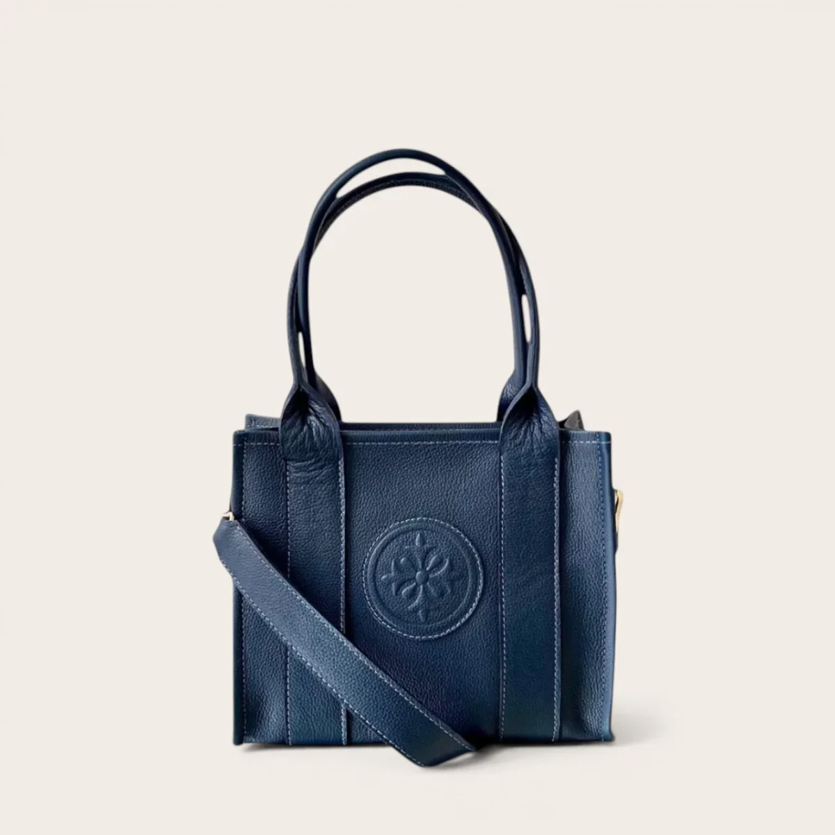 EDHA PETIT — Cartera Tote Pequeña de Cuero Natural - Imagen 7