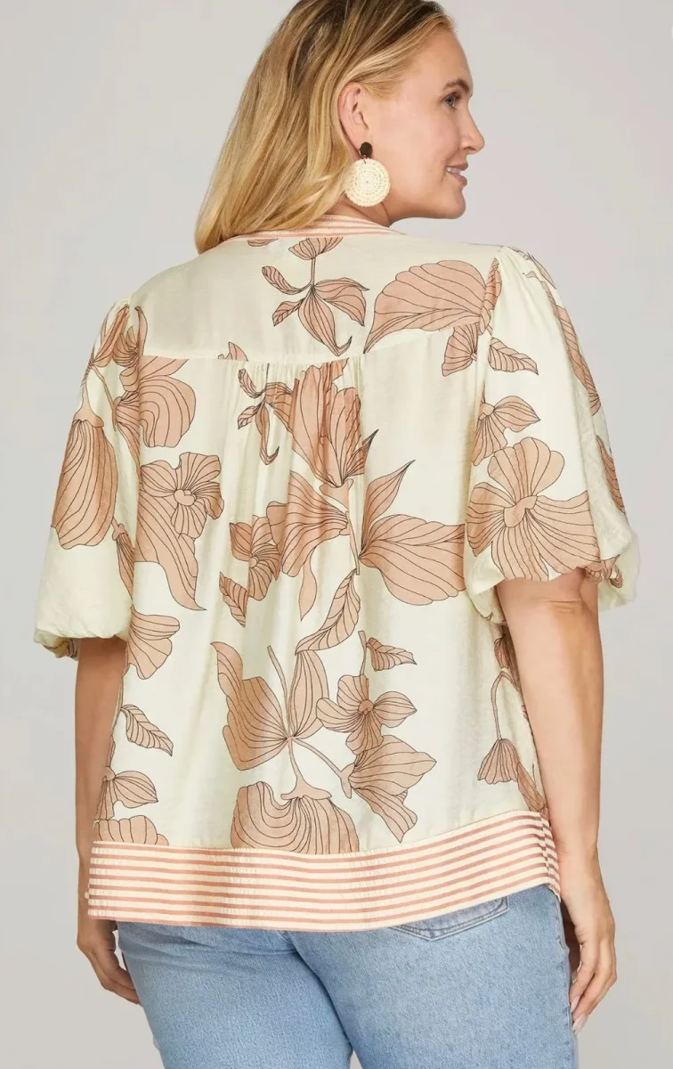 BLUSA ESTAMPADA ROSE PLUS SIZE - Imagen 3