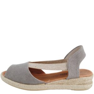 Sandalias Mediterranea Elásticos Esparto Cuña Gris