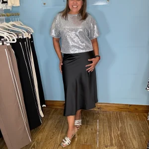 SILVER SEQUIN BLOUSE