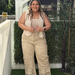 SARISA PANTALON PLUS SIZE GLADYS BEIGE