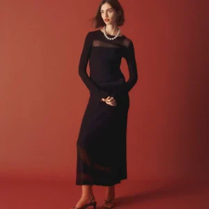 FALDA MIDI PUNTO DETALLES TRANSPARENCIAS