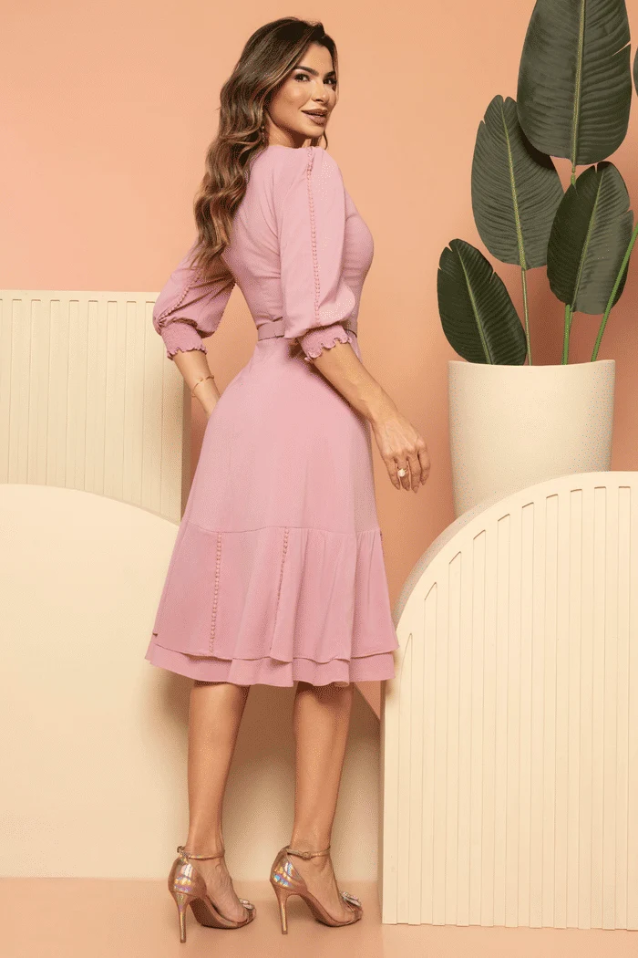 Vestido Sofía | Muselina Rosa - Imagen 4