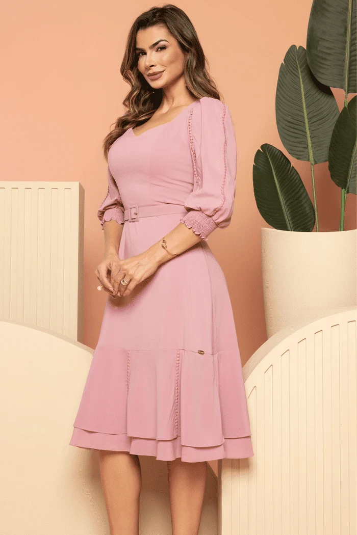 Vestido Sofía | Muselina Rosa - Imagen 3