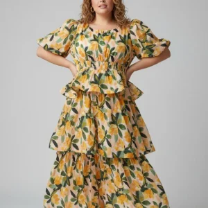 Vestido Plus Size  Estampado Floral para Mujer en Panamá/Vestido fresco y Moderno Talla Grande en Panamá