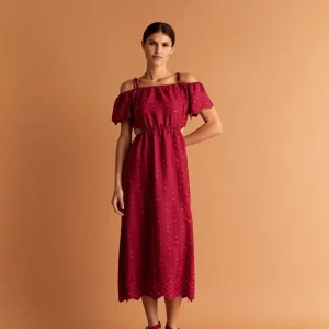 VESTIDO BORDADO HOMBRO DESCUBIERTO