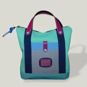 BOLSO MEDIANO BANDOLERA Y MOCHILA - IMPERMEABLE TURQUESA