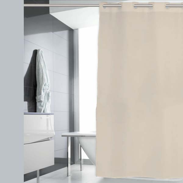 Cortina BAÑO LISA 180×200 cm. Blanca/beig
