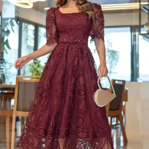 Vestido Magnolia Royal Encaje Burgundy