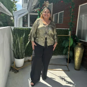 RUFFLE SLEEVES GOLD BLOUSE