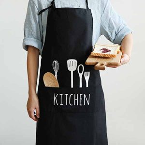 Delantal de cocina negro Kitchen