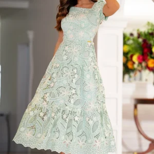 Vestido Richelieu Aqua Green