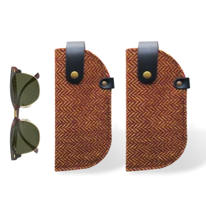 FUNDA DE GAFAS - PAÑO ESPIGA MARRÓN