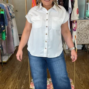 Blusa Plus Size Blanca para Mujer en Panamá/Camisa Casual Elegante Oversize