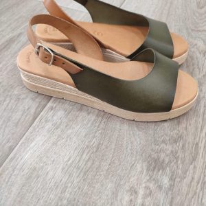 Sandalias Piel Gomera Verde