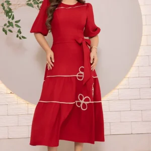Vestido Bordado Valentina | Rojo