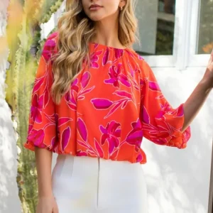 Blusa de Chifón Estampada
