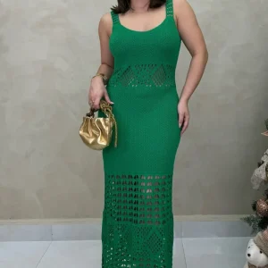 Vestido Tricót Verde