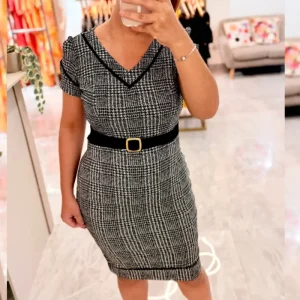 Vestido Ajustado | Houndstooth