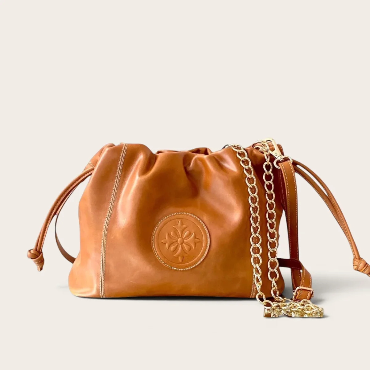 Isabella cartera de cuero natural mediana - Imagen 6