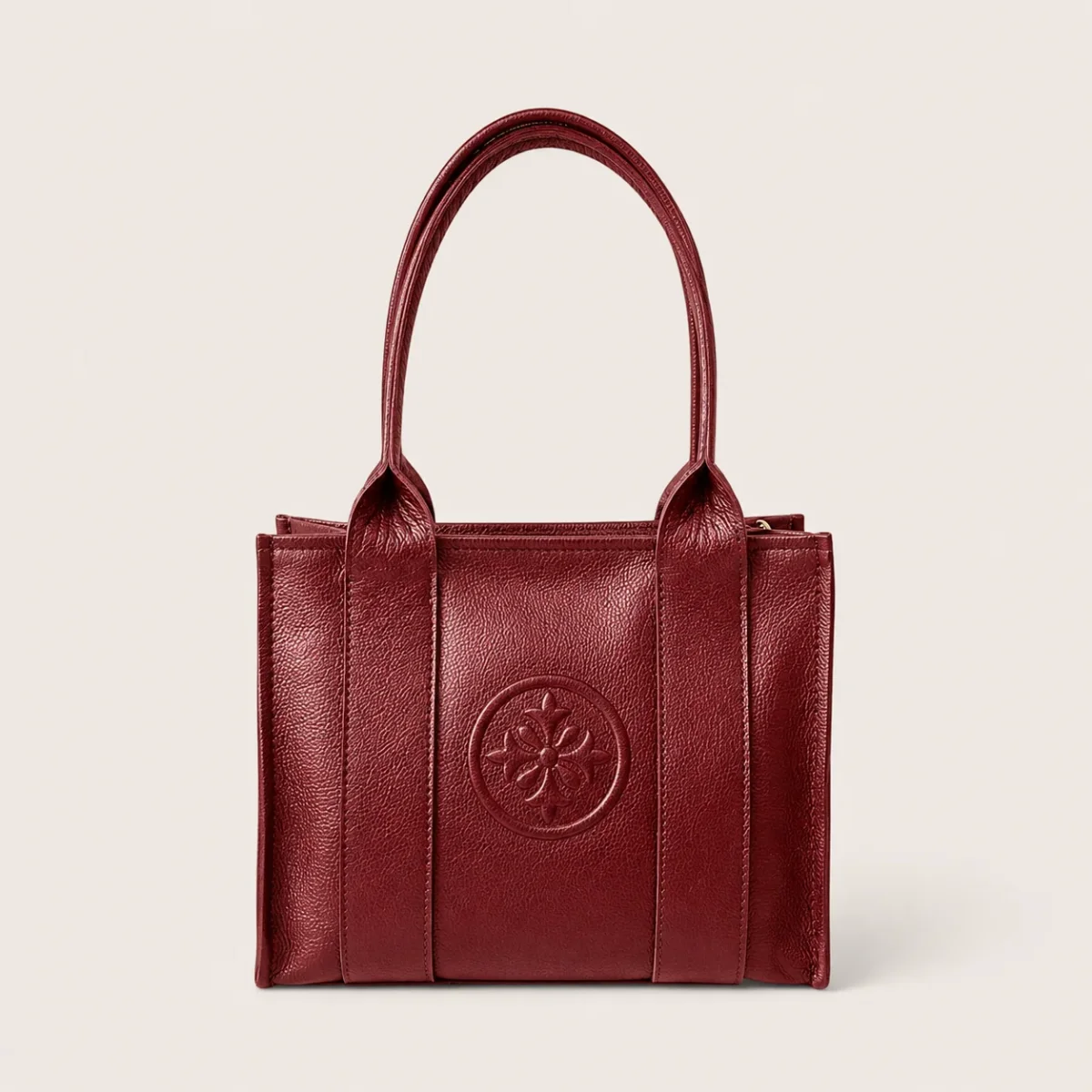 EDHA PETIT — Cartera Tote Pequeña de Cuero Natural - Imagen 9