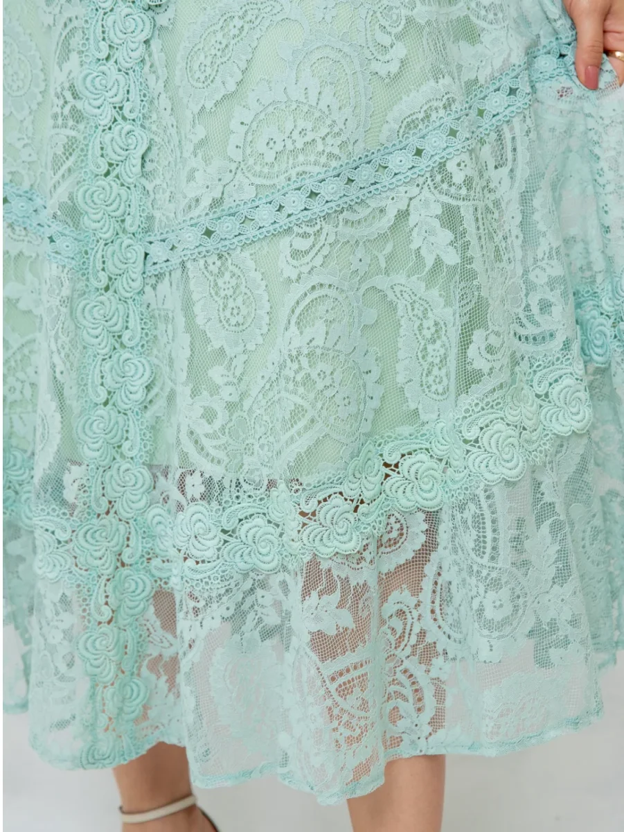 Vestido Laurel Guipur Menta - Imagen 8