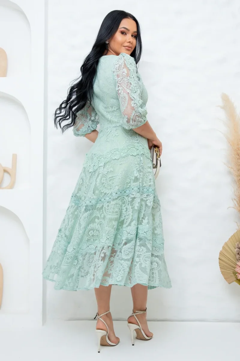 Vestido Laurel Guipur Menta - Imagen 5