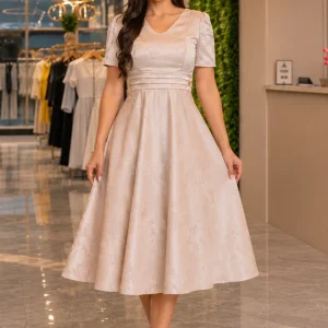 Vestido Marisol Satén Beige