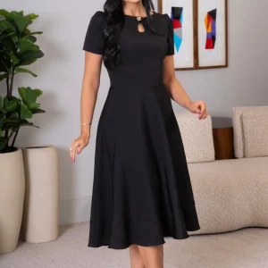 Vestido Valeria | Acampanado Negro