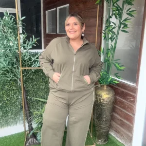 SARISA SET KAREN PLUS SIZE VERDE OLIVA
