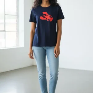 T-Shirt Lobster Dark Blue / Minimalista con Impacto ropa para Mujer en Panama