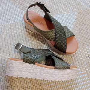 Sandalias Piel Eva Verde