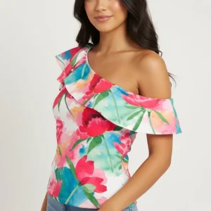 Blusa Floral Para Mujer Con Escote Bardot
