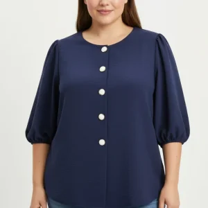 BLUSA AZUL MARINO PLUS SIZE