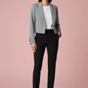 Blazer Gris Corto para Mujer en Panamá | Chaqueta Elegante de Vestir Moderna