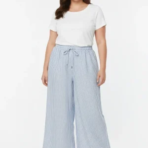 Pantalón Palazzo Rayas Azules para Mujer/ Pantalón fresco y Cómodo en Panamá