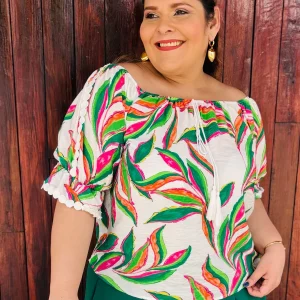 TROPICAL OFF SHOULDER BLOUSE