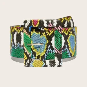 MULTICOLOR SNAKESKIN BELT